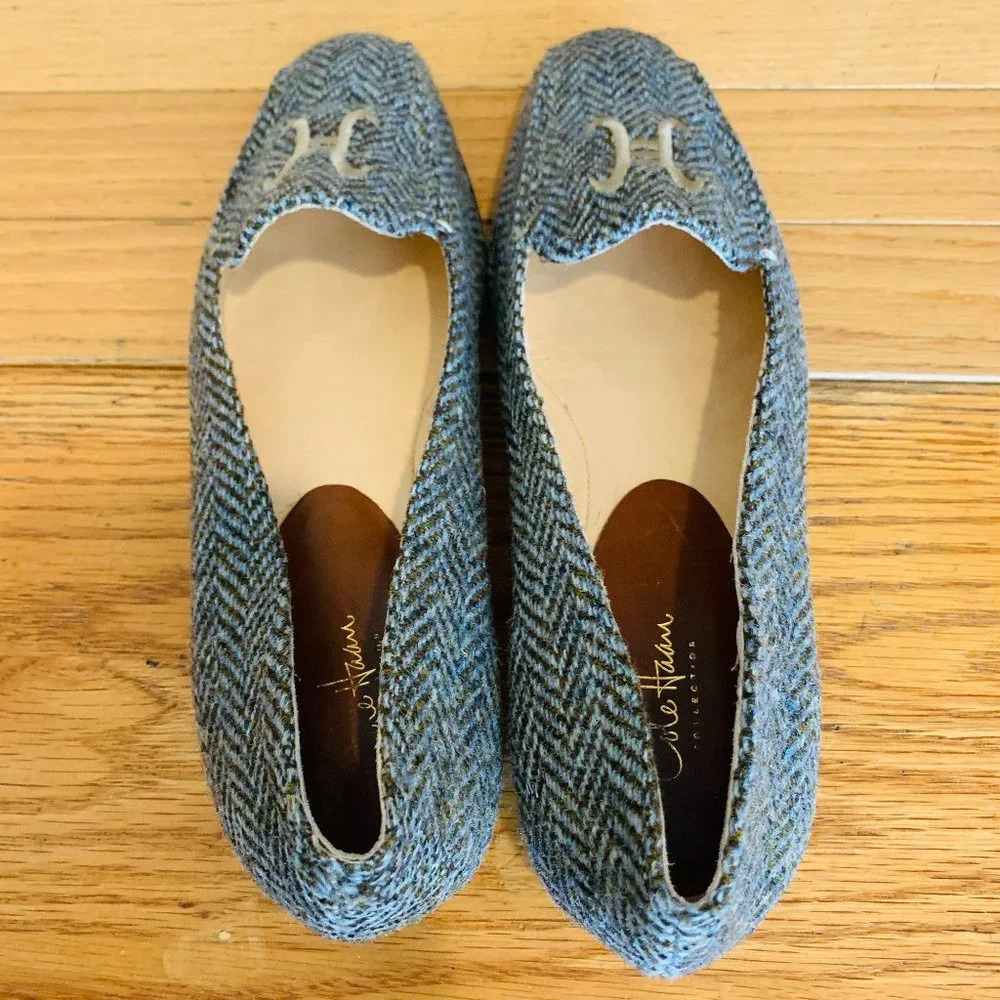 Cole Haan Collection Womens Tweed Loafer Size 9 Blue Brown Made in Italy - Picture 3 of 15